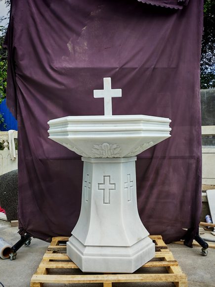 Cross Detail Holy Water Font